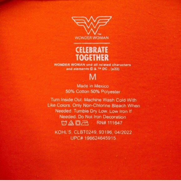 Women's Retro Colorful Bright Orange Wonder Woman Superhero Scenegirl S/S Shirt - Picture 7 of 7